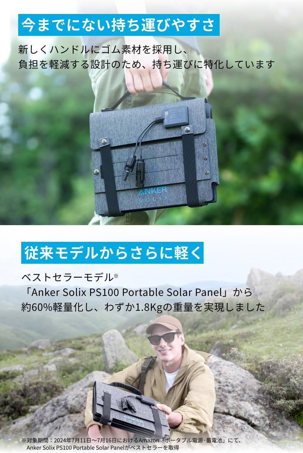 Anker Solix C300 Portable Power Station (ダークグレー) with Anker Solix PS60 Compact Portable Solar Panel