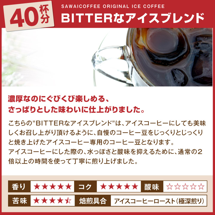 澤井珈琲 華やか・濃厚・すっきり。4種類の飲み比べアイス専用 アイスコーヒーセット アイスブレンド マンデリン エリザベス エメラルド 中細挽き