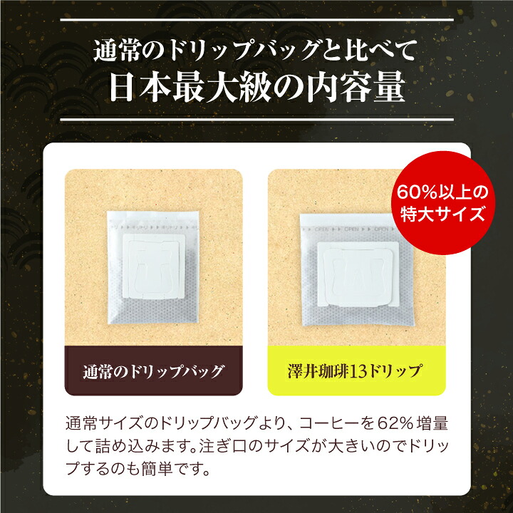 澤井珈琲 開けた瞬間、香りふわり。大吟醸仕立ての上質な一杯 ドリップコーヒー 大吟醸珈力 13g×30袋