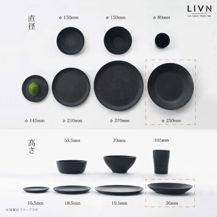 割れない食器 TRANSWOOD 深皿2枚セット(ブラック)　[ LIVN （リブン) ]