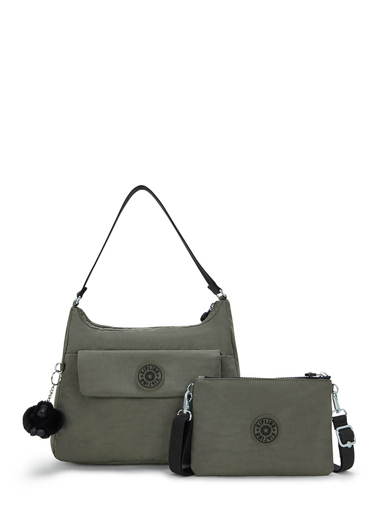 kipling スカーレット グリーンモス ショルダーバッグ