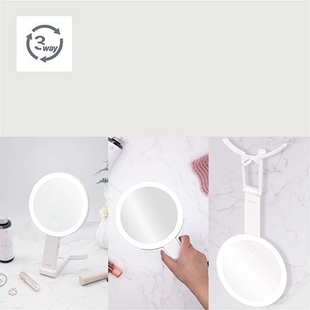 ＜VENUSiS＞ 3WAYLEDミラー VML-4100-5X　ホワイト（W）