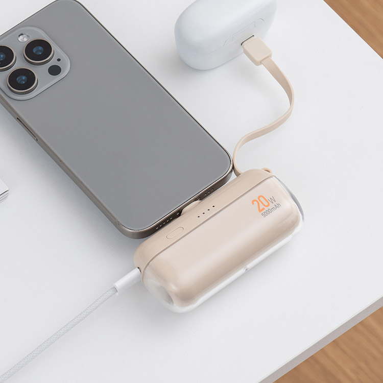 Life on Products ライフオンプロダクツ USB急速充電モバイルバッテリー USB PD（パワーデリバリー）対応 20W ベージュ LCAEA019
