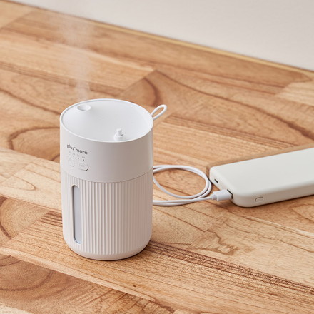 plusmore プラスモア 倒れても水がこぼれにくい充電式コードレス上部給水加湿 ペールレッド PBAHF004