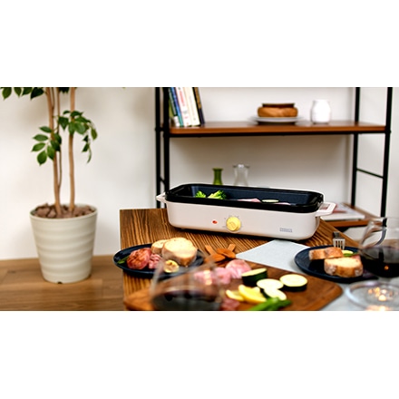 PRISMATE プリズメイト スリムホットプレート 3つのプレートと 楽しく使えるレシピブック付 ネイビー PR-SK035