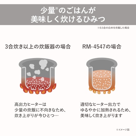 ツインバード 炊飯器　炊飯器セット 冷凍ごはん容器 フリーズドライ 1.5合炊き 糖質カット機能付き マイコン炊飯ジャー RM-4547S1W