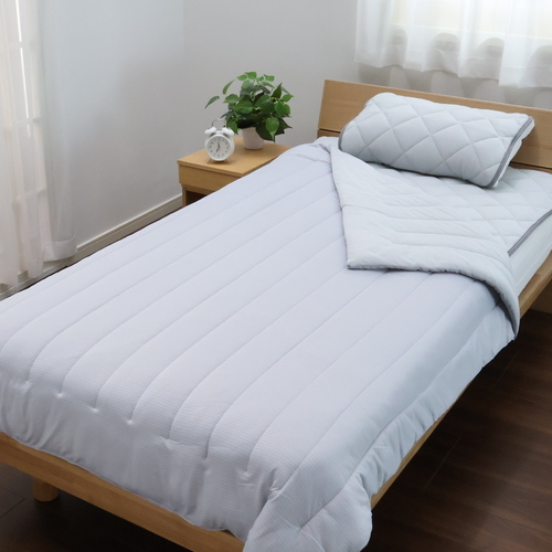 nishikawa【西川】涼感寝具3点セット　便利なリバーシブル仕様　グレー　シングル