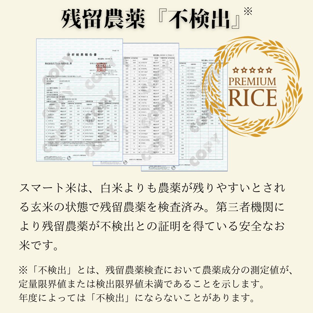 スマート米 福島県 白河産 天のつぶ 無洗米玄米 (残留農薬不検出) 1.8kg×2袋セット令和5年産