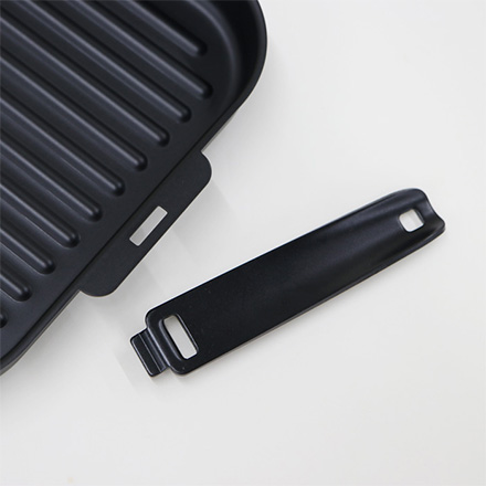 グリルパン 角型 鉄製蓋 ハンドル付 パール金属