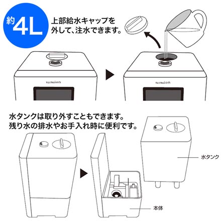 TEKNOS テクノス ハイブリット加湿器 4L ホワイト JHI-412