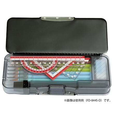 筆箱 えんぴつチェック 両面筆入 無地ネイビー FDC