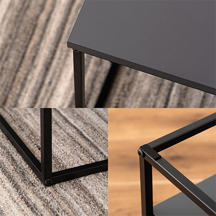 リビングテーブル スクエア ネストテーブル COU-003 DGY 東谷