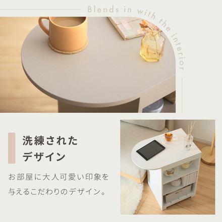 日本製 3way サイドテーブル 幅50cm レコードプレーヤー置けるレコードラック 稼働棚 4枚 多目的 ホワイト