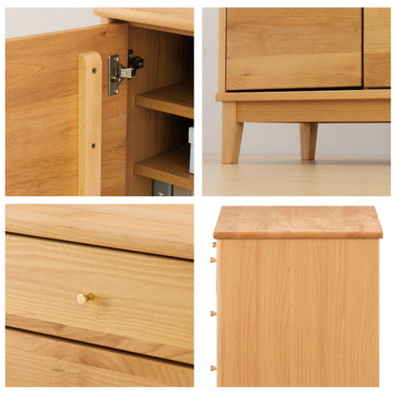 一生紀 キャビネット 幅80 FORTO 完成品 フォルト アルダー無垢材 ルーター収納 モデム収納 リビングボード