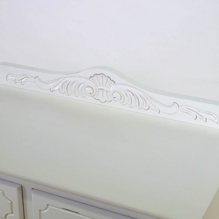 キャビネット 幅75cm マホガ二ー材 完成品 ホワイト 高級感 エレガント ホワイト ミニチェスト ローチェスト