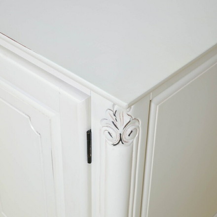 キャビネット 幅110cm マホガ二ー材 完成品 ホワイト 高級感 エレガント ホワイト ミニチェスト ローチェスト