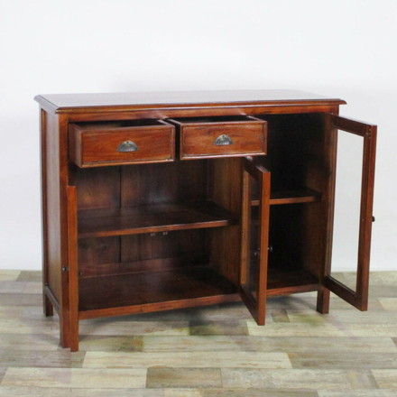 キャビネット 幅110cm 北欧 ヴィンテージ 天然木 マホガ二ー 高級感 完成品 アンティーク モダン 収納家具