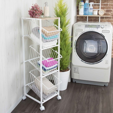 ランドリー ラック 洗濯機ラック 3段ラック ランドリー収納 洗濯機収納 サニタリー収納 伸縮 収納棚 洗濯機 ラック