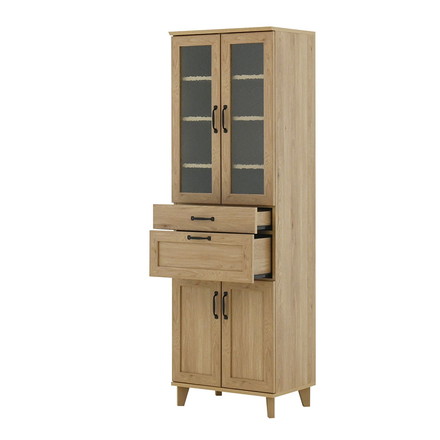 リビストカップボードRV180-60C GN グレーナチュラル 幅58cm カップボード カウンター キッチンボード