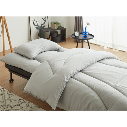 布団セット 5点 セミシングル 折りたたみベッド対応 グレージュ