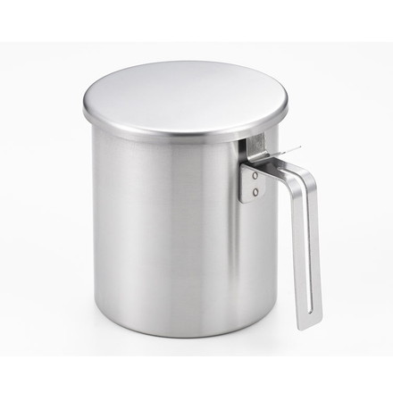 日本製 燕三条 ステンレス オイルポット 活性炭フィルター 1個付き 1100ml AN0225 薄型 活性炭カートリッジ 薄型活性炭 油こし器 Yoshikawa and ヨシカワ アンド