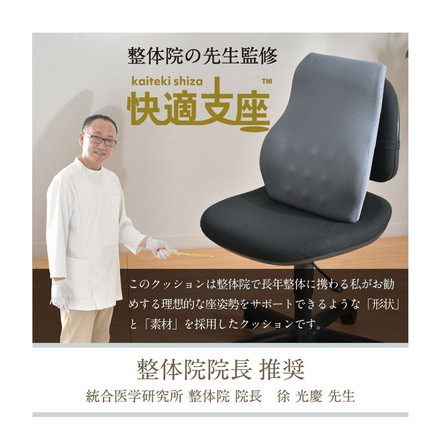 整体院の先生監修 快適支座 腰編 クッション 腰 姿勢を正す サポートクッション 46×38cm 姿勢見直し 負担軽減