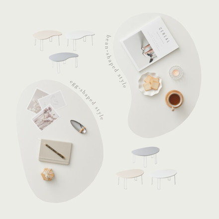 【roomnhome×リコメン堂】 テーブル 折りたたみ ビーンズテーブル 折れ脚 軽い 70cm幅 楕円 ビーンズホワイト