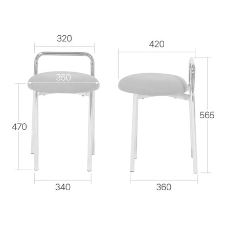 roomnhome ボストン クロム スツール 幅56cm mix素材 クリーム