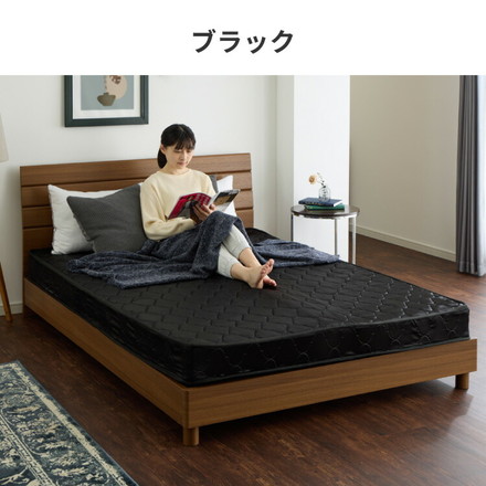 ボンネルコイル マットレス シングル～キング 厚さ14cm 硬め ベッド スプリング ベッドマット マット ブラック シングル