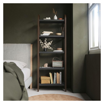 シェルフ オープンシェルフ オープンラック 5段ラック ブラック ウォルナット アンブラ ベルウッド 天然木