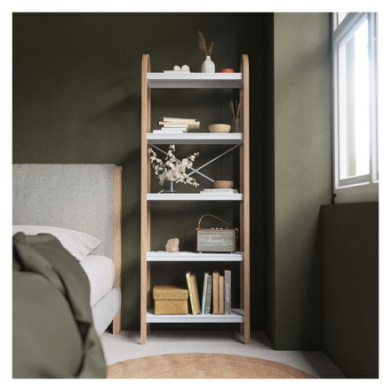 シェルフ オープンシェルフ オープンラック 5段ラック ホワイト ナチュラル アンブラ ベルウッド 天然木