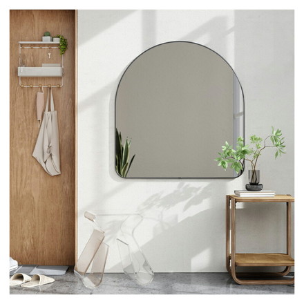 アンブラ 鏡 ベッドルーム フーバ アーチド ミラー 86x91cm チタニウム インテリア 雑貨 玄関 寝室
