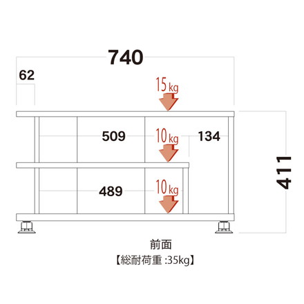 テレビスタンド FEL キャスター付き ローボード ナチュラル木目/アッシュグレー AS-FEL740