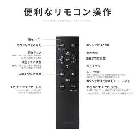 simplus シーリングライト 12畳 SP-CEL12 ホワイト