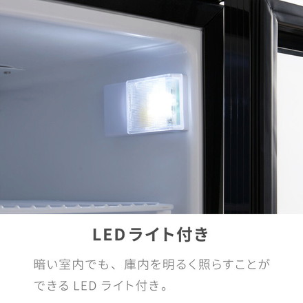 ディスプレイ冷蔵庫 68L ショーケース仕様 冷蔵庫 家庭用 温度設定 ガラス 1ドア LEDライト 右開き サブ冷蔵庫 高さ調節 simplus シンプラス SP-68DSL ホワイト