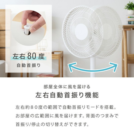 リビング扇 30cm メカ式 7枚羽 扇風機 シンプル タイマー 首振り 風量3段階 ボタン式 高さ調節 お手入れ簡単 小型 コンパクト 軽量 simplus シンプラス SP-30MD-01【メーカー1年保証】 フォググレー