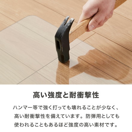 冷蔵庫マット ポリカーボネート 2mm厚 3mm厚 XXS~XXL 防カビ 床保護 キズ防止 防汚 撥水 防水 防振 2mm L