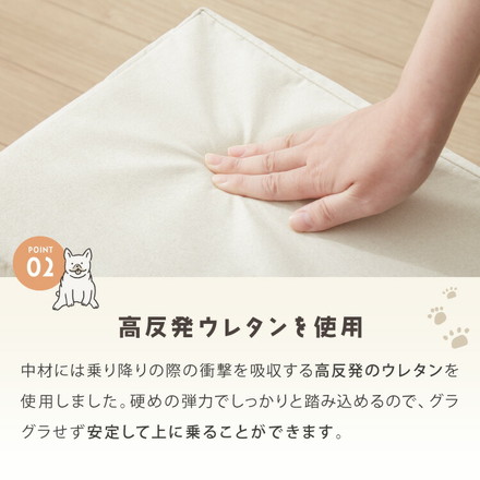 ドッグステップ 2段 階段 滑り止め 幅55cm グレー