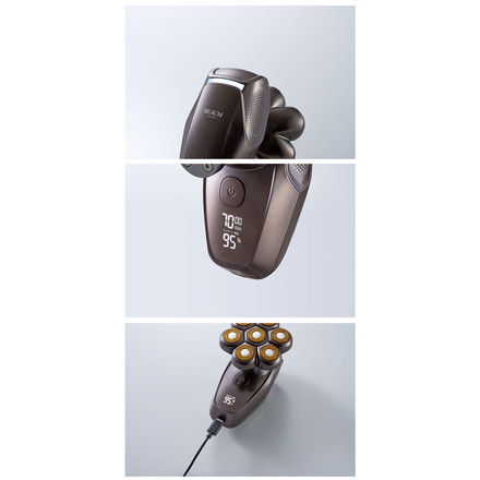 BEAUM 7ヘッドボディシェイバー 全身 電動グルーマー ムダ毛処理 メンズ 男性 チタンコート 充電式 コードレス 防水 IPX7 水洗い 風呂場 剃毛 簡単着脱 清潔 ビューム アピックス APIX ASV-B07