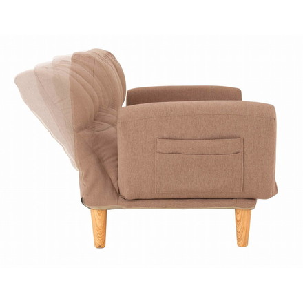 カウチソファ 最大幅177cm ベージュ ファブリックタイプ 2人掛けソファ リクライニングソファ ソファベッド