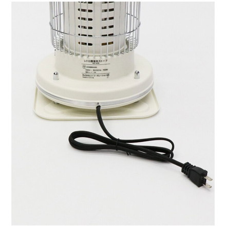 電気ストーブ レトロ調電気ストーブ 軽量 約1.6kg 遠赤外線 静音設計 HDL-4249 HDL-6182 ヒロコーポレーション ホワイト