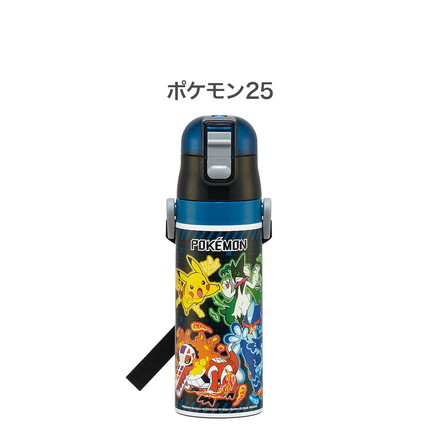スケーター 水筒 ポケモン新柄 キッズ 直飲み 470ml 保冷 ステンレスボトル ワンタッチ ポケモン ポケットモンスター ピカチュウ ポッチャマ カビゴン ゲンガー キャラクター SDC4 Skater ポケモン25