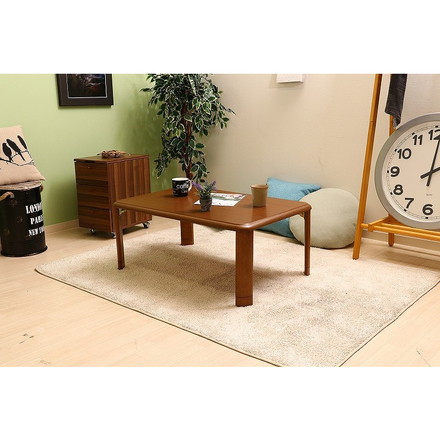 軽量継脚折り畳み座卓 W900×D600×H330~380mm 繊維板 ラバーウッド