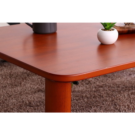 折脚ローテーブル W900×D600×H320mm MDF(突板ラバーウッド) ブラウン