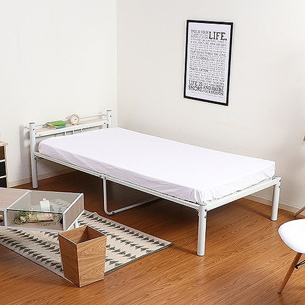 宮付 シングルベッド W1000×D2190×H635mm スチール MDF(PVC) おしゃれ