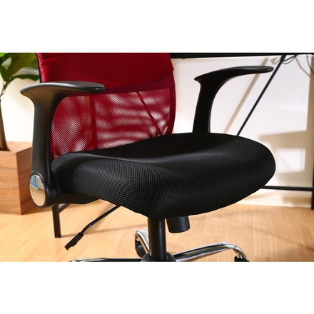 オフィスチェア パーソナルチェア レッド 幅66×奥行64×高さ111.5~127.5cm