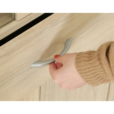 キッチンキャビネット 幅60cm ミドルサイズ ホワイトオーク 木目調 北欧 ガラス扉 食器棚 キッチン収納 大容量