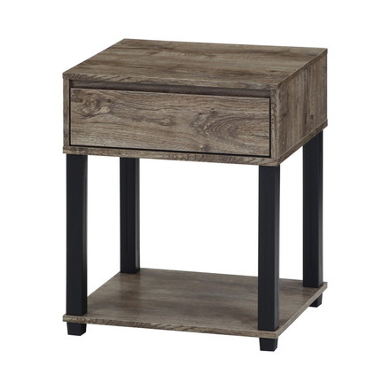 サイドテーブル 幅45cm 木目調 引き出し コンパクト 北欧 オープン収納 カフェテーブル アンティーク調