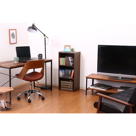 組立簡単ボックス 3段 ミディアムブラウン 3段 幅41.5×奥行29×高さ88cm