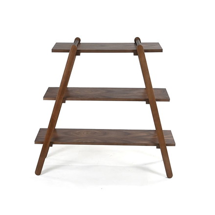 オープンラック3段 幅89.5cm 奥行27cm 高さ83.5cm 簡単組立て 工具不要 天然木 ウォールナット